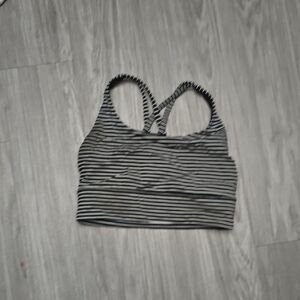 Lululemon Energy Sports Bra 6 Mod Stripe Black White